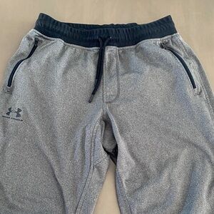 Under Armour Heather Gray Joggers with Navy Details